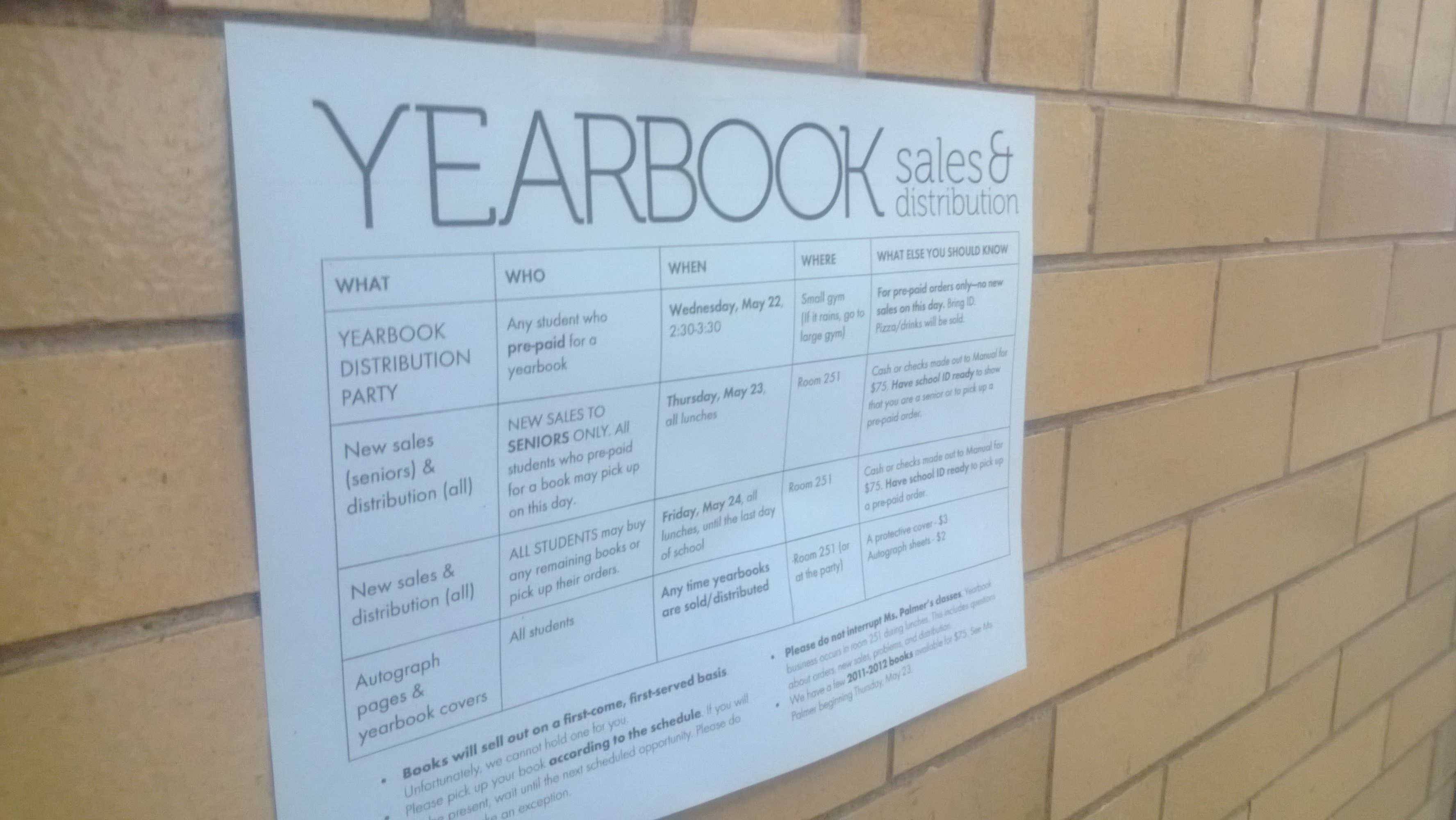 Yearbooks to be distributed on Wednesday, May 22