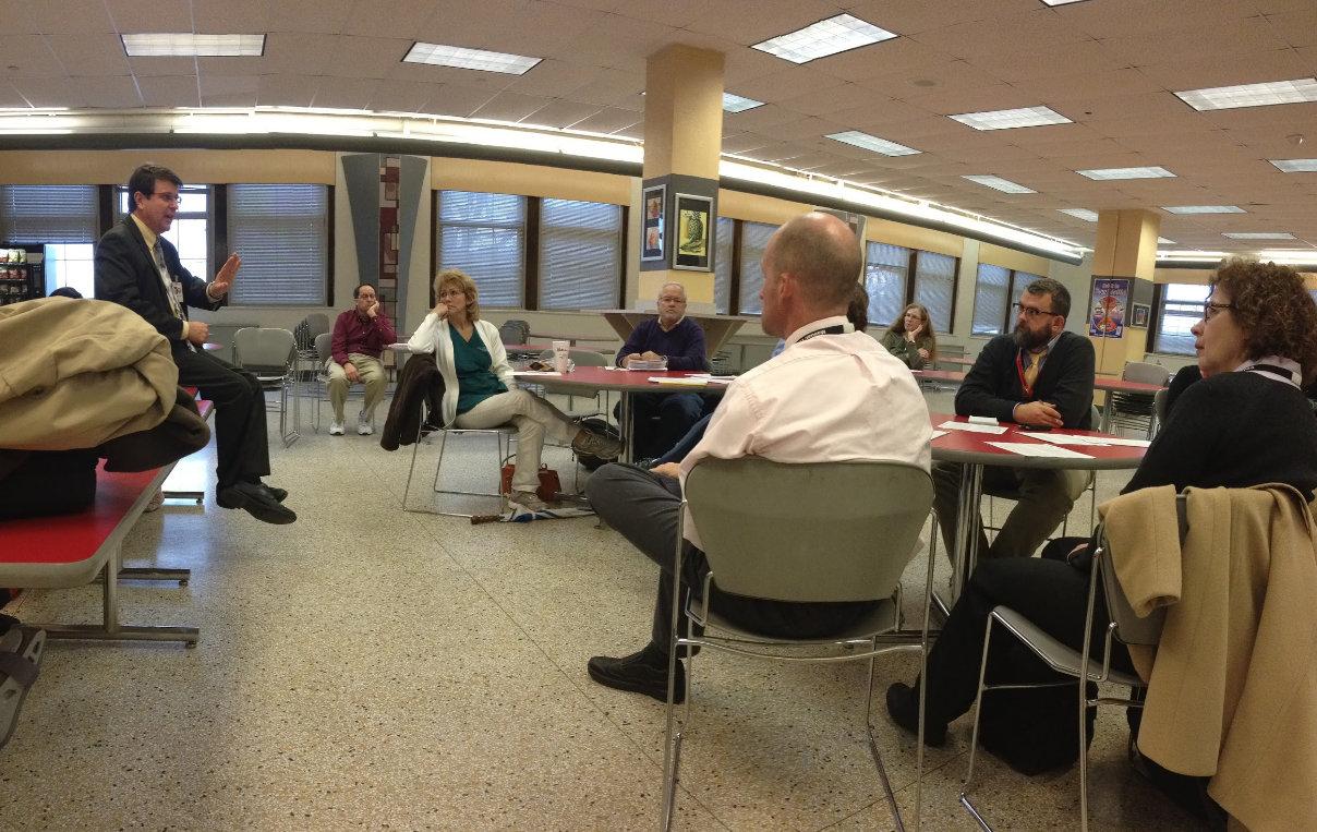 JCTA meeting in the freshman cafeteria. Photo by Farren Vaughan