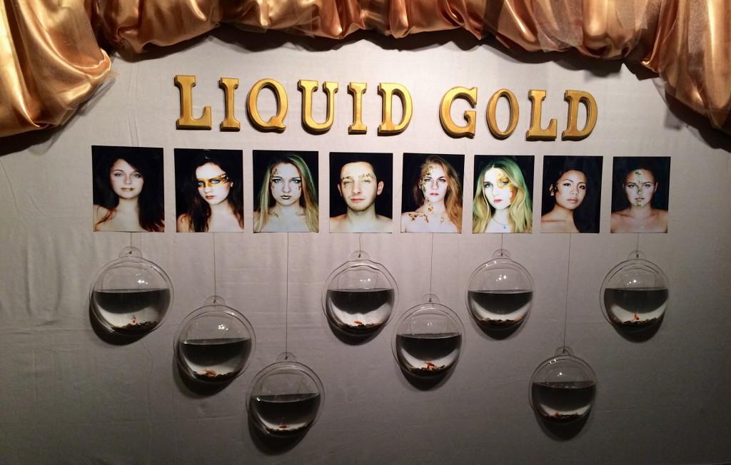 The beginning of the third senior art show, Liquid Gold.