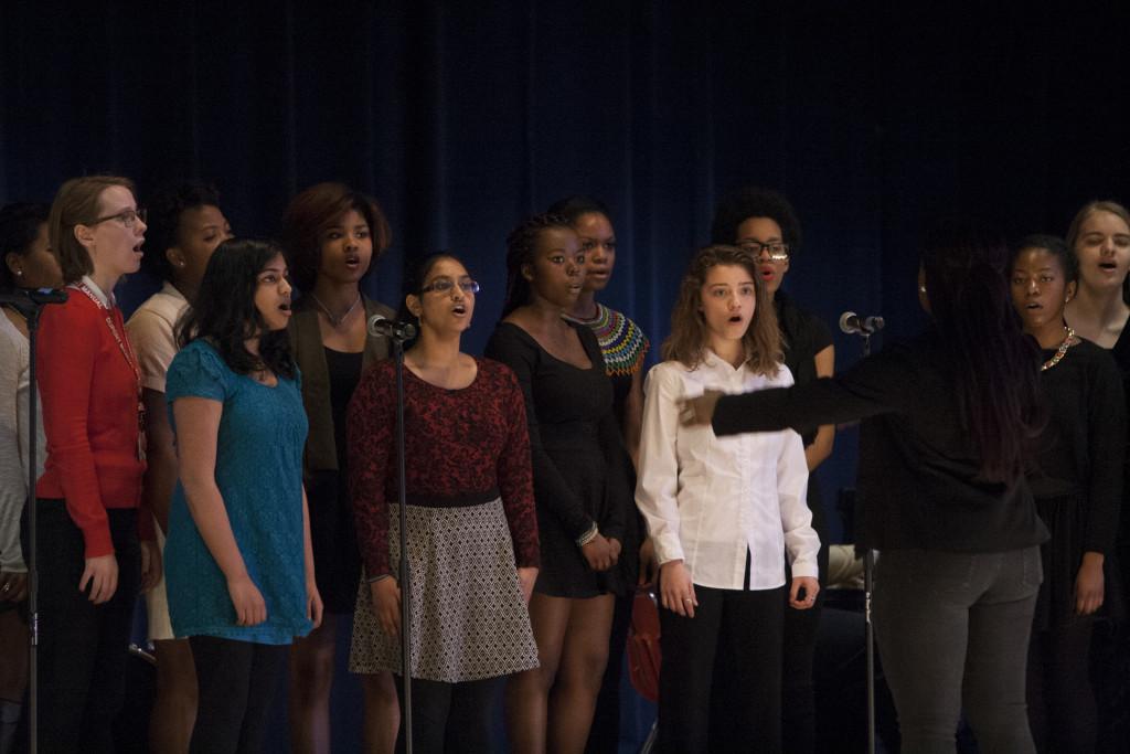 The Movement Choir performs Jesus is Real with guest soloist Mr. Bryan Crady (Assistant Principal). Photo by Kayla Martin