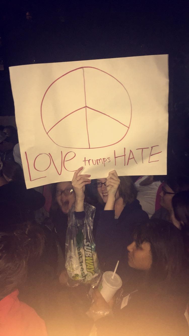 Love trumps hate photo by Meaghan Sutton. 