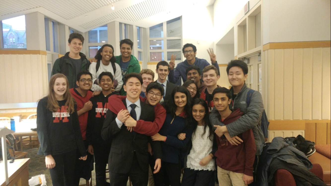 The debate team poses for a picture after a successful tournament at the University of Pennsylvania. Photo provided by Erica Cooper.