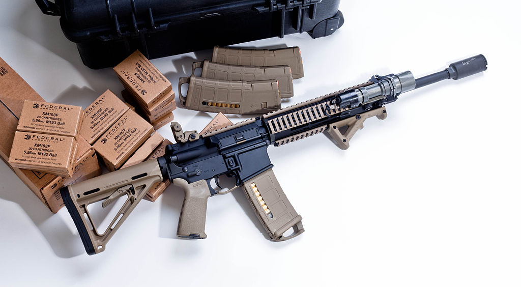 Photo of an AR-15. Photo by docmonstereyes on Flickr, licensed under CC BY 2.0. No changes were made to the original image. Image link- https://www.flickr.com/photos/72538882@N00/5572764141