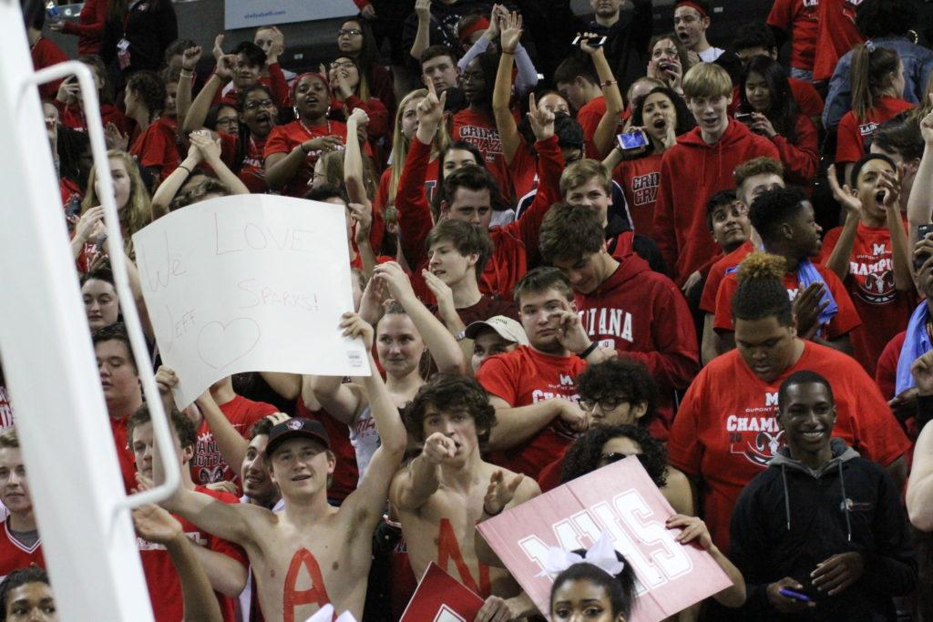 The+Crimson+Crazies+get+loud+during+the+girls+basketball+game+against+Scott+County+at+Northern+Kentucky+University+%282018%29.+Photo+by+Richard+Bowling.+