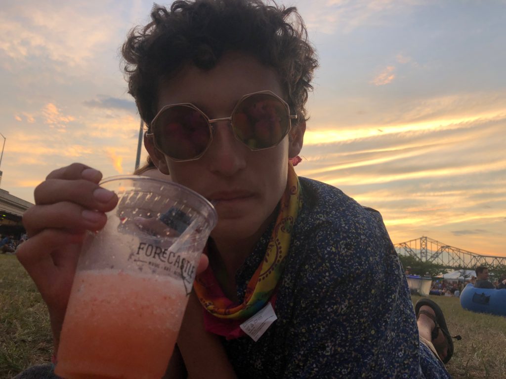 Patrick Harper at Forecastle Music Festival, watching Arcade Fire and drinking frozen strawberry lemonade on Sunday, July 14.