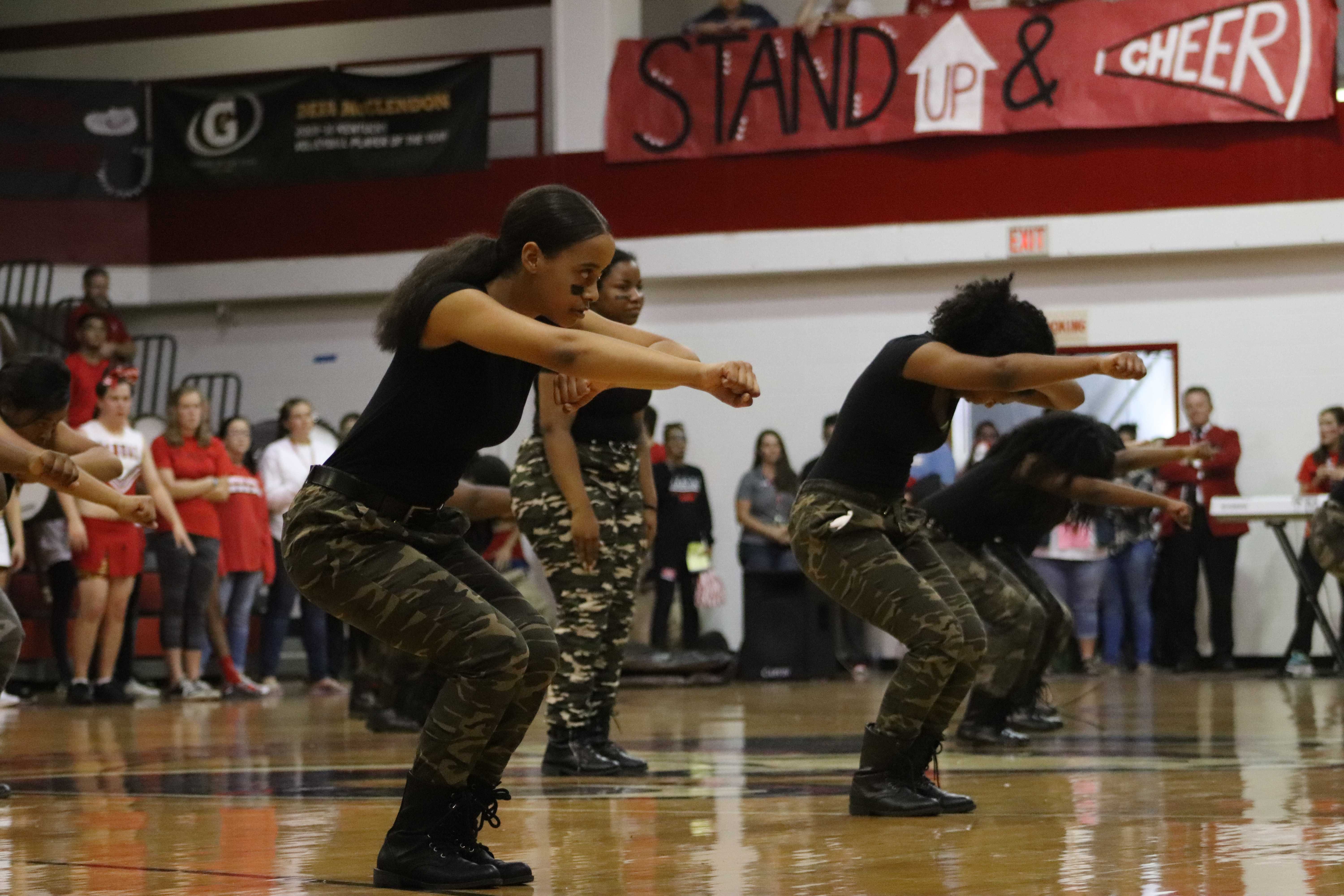 Step team dance during a previous pep rally. Photo by Phoebe Monsour.
