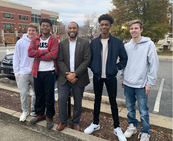 Charles booker meets with students at Western Kentucky University.