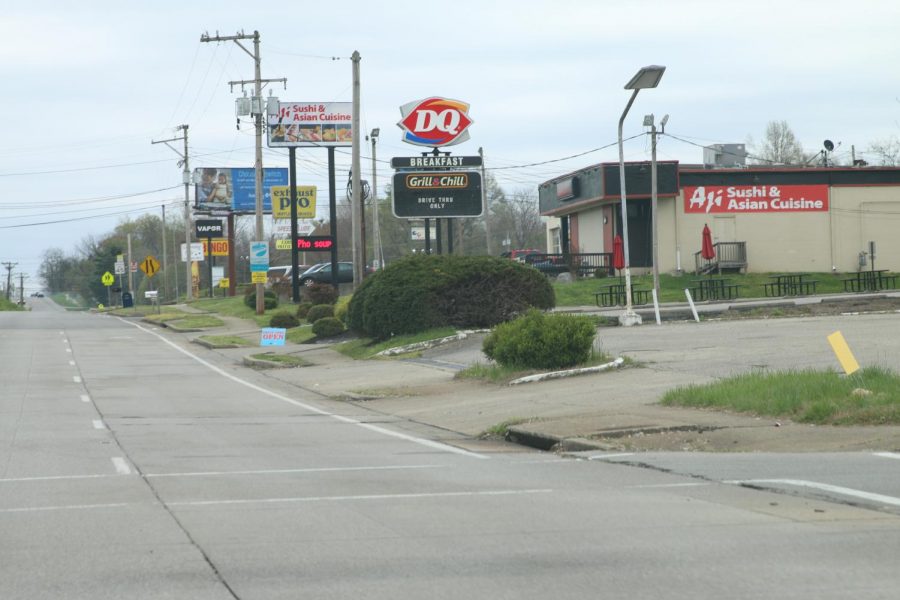 Dairy Queen advertises they are only doing drive through orders. Photo by EP Presnell