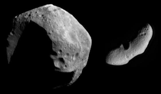 Two asteroids photographed by NASA
