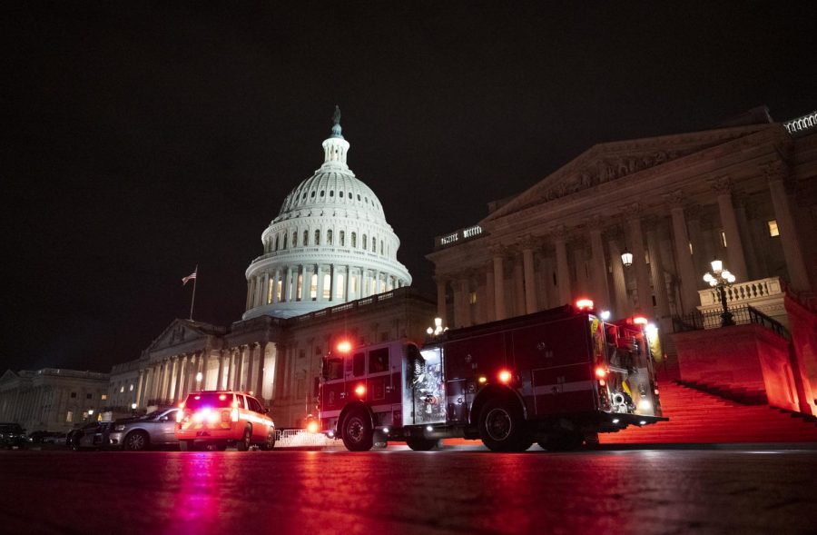 The capitol is inspected for damage after the January 6 attack.