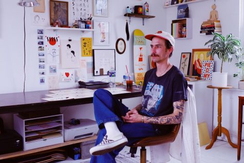 Matthew McDole pictured in his studio on the second floor of his home. 