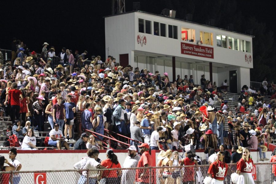 Manuals+student+section+was+all+decked+out+in+their+Western+outfits+to+cheer+on+the+Rams+at+the+homecoming+game+against+Valley