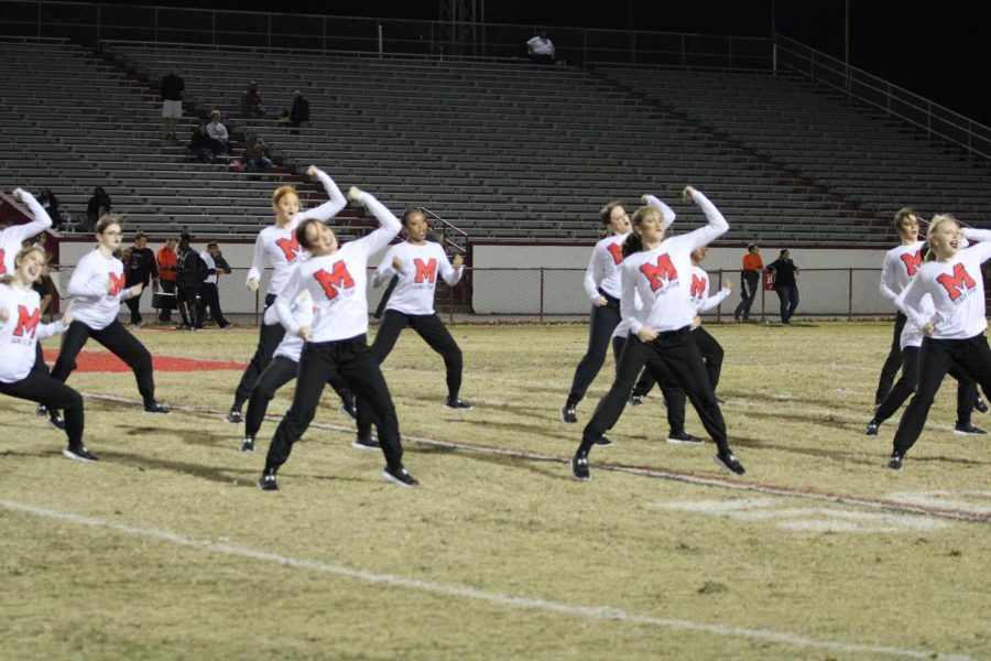 The Dazzlers perform their halftime routine. Photo by Ava Blair
