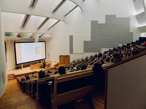 Students at UofL sit and learn in lecture halls such as this. Photo by Dom Fou on Unsplash.