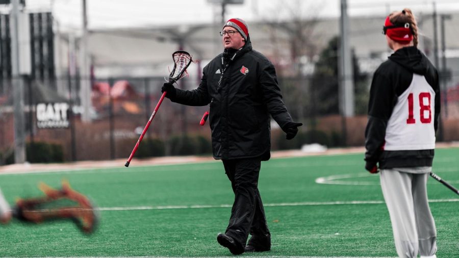 Scott+Teeter+is+preparing+to+start+his+sixth+year+as+head+coach+of+the+Louisville+Lacrosse+team.+Photo+courtesy+of+Louisville+Athletics