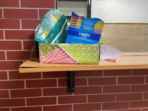 Menstrual products like these are widely available in Manuals bathrooms. Photo by Isabella Edghill.
