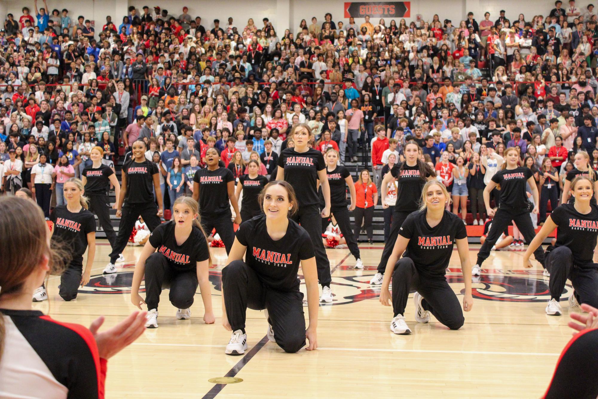 The Dazzlers performing at the homecoming pep rally 2023.