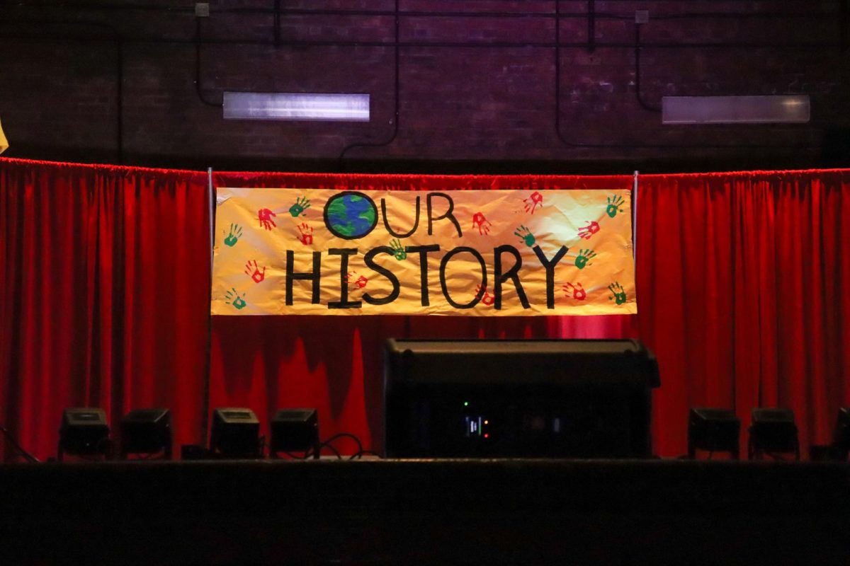 The sign created for the Black History Month program. Photo by Ava Blair