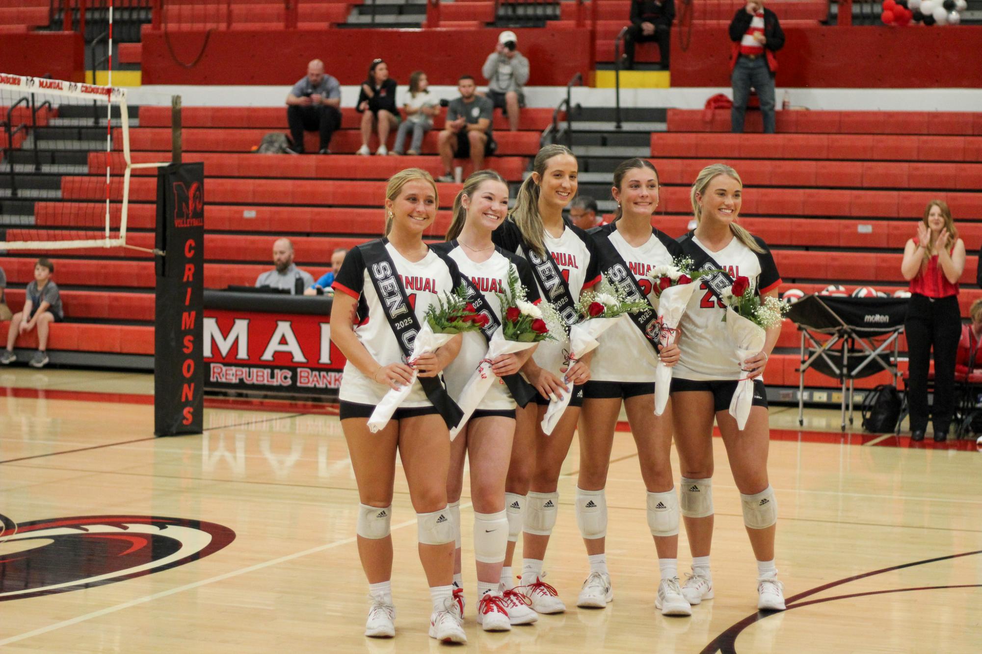 The five seniors pose for a picture prior to the start of the game. Photo by Ava Blair