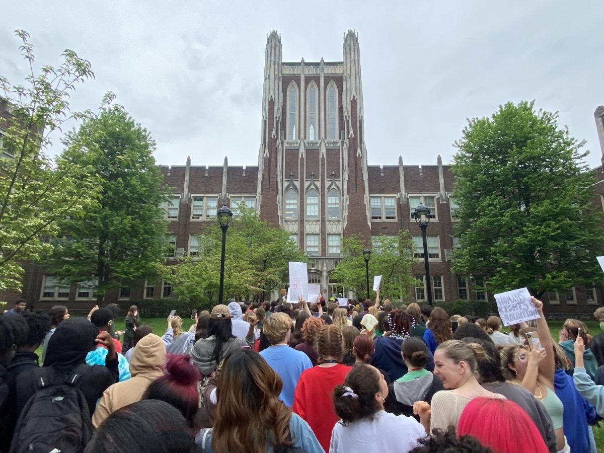 In 2022, Manual students walked out in protest of the Supreme Court's decision to overturn Roe v. Wade. Photo by Brennan Eberwine.