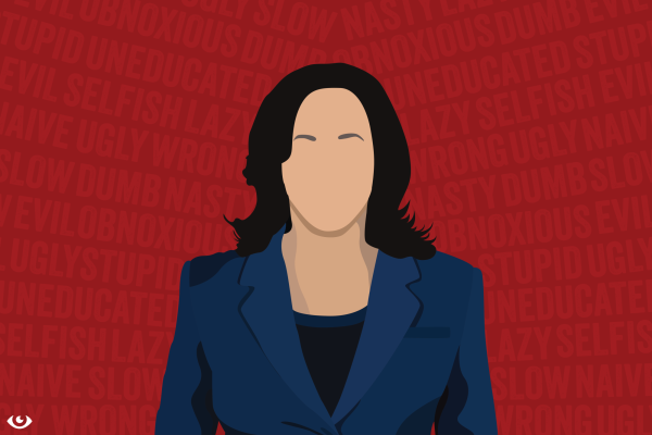 Democratic presidential candidate Kamala Harris has faced many sexists comments from opponents. Design by Marisa Bucher. 