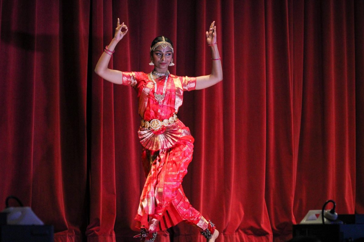 Kruthi Mangumar (12, MST) performs a traditional Indian dance. 