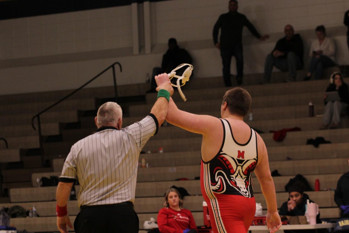 Luke Galloway (10, HSU) after winning his match up.