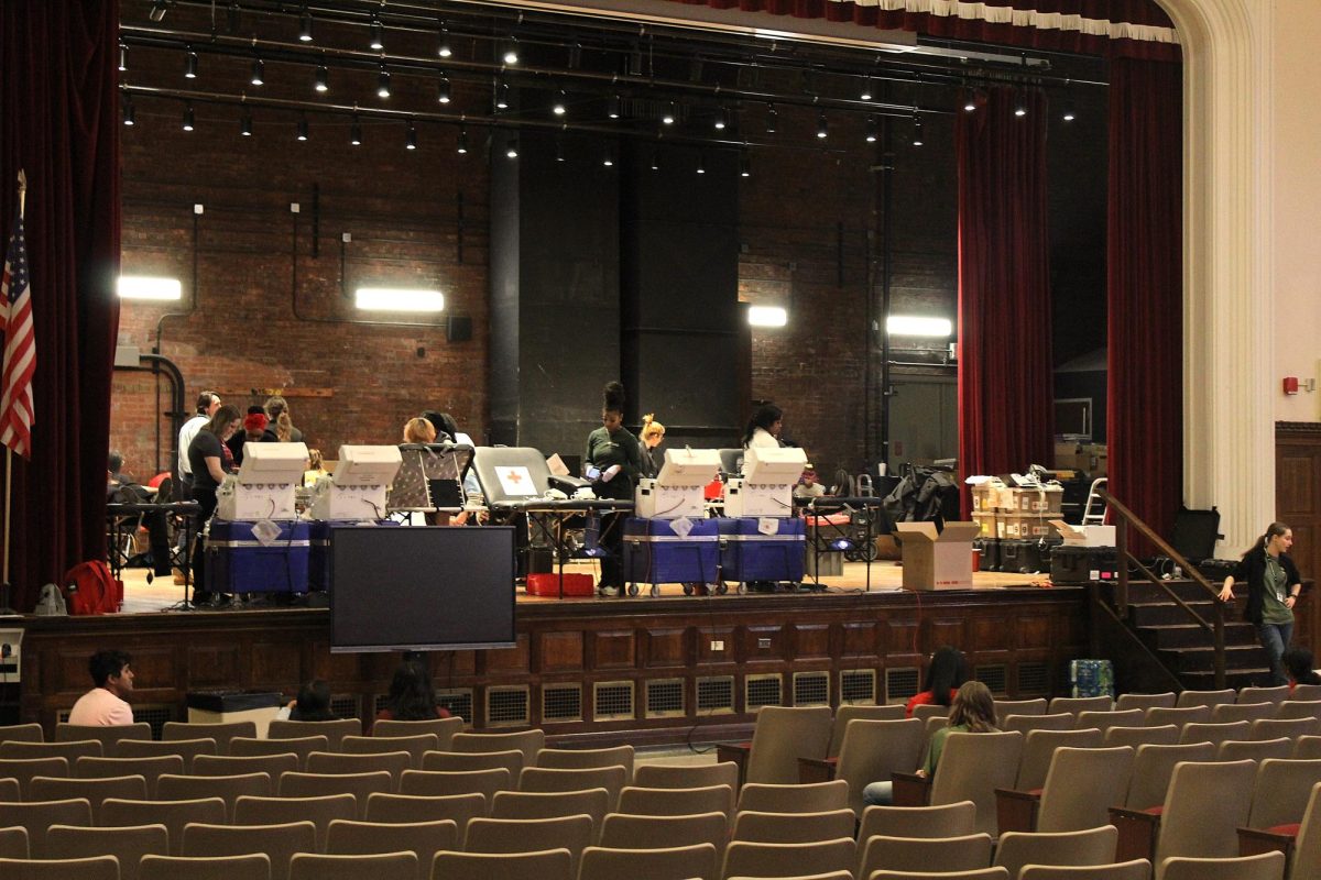 The Manual Auditorium was used as the site for the Red Cross Club blood drive.