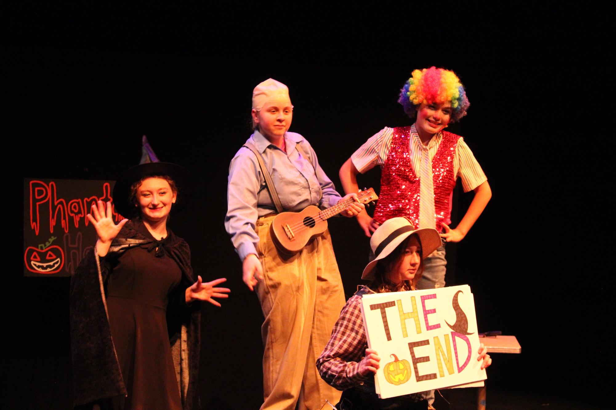 Members of the cast of "Phantom Halloween" at the end of their performance. 