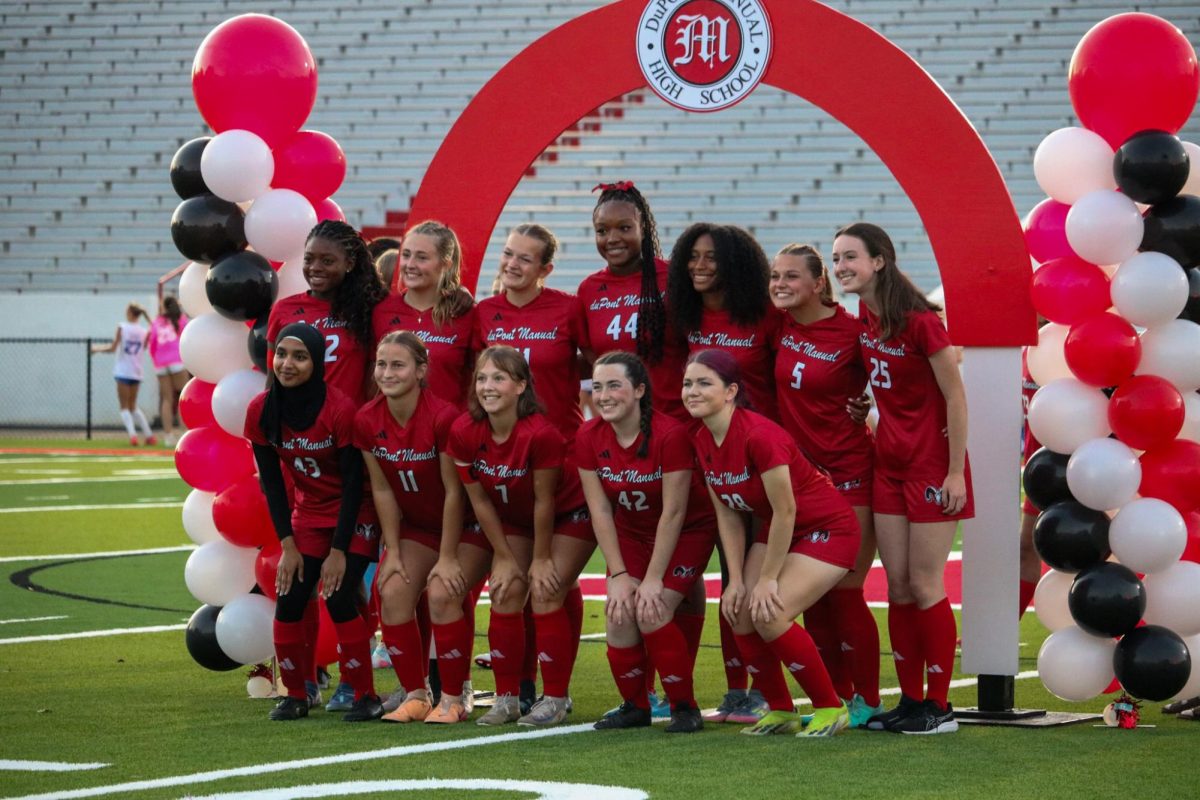 The senior girls pose after their ceremony.