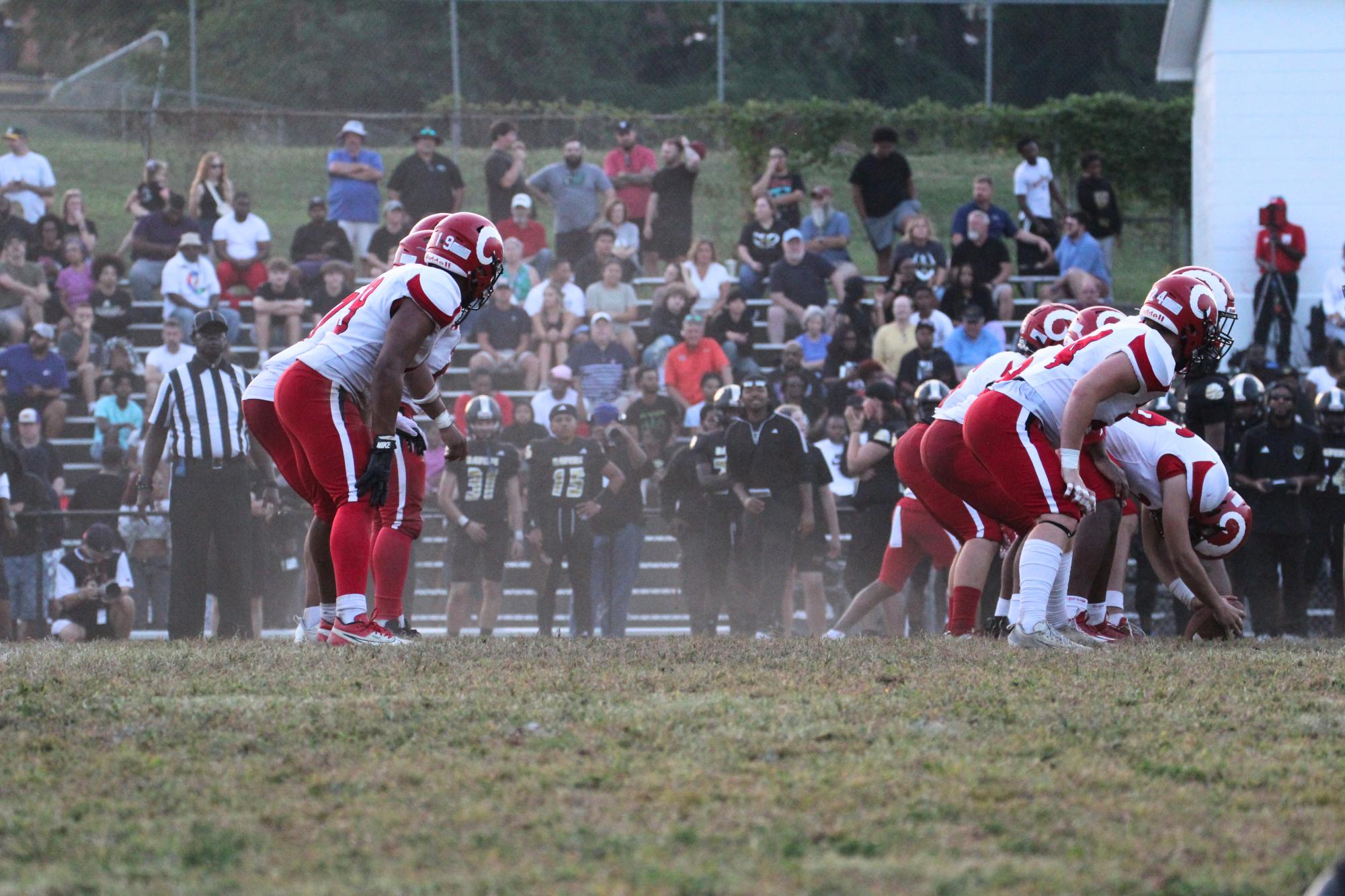 Manual's offense gets ready to snap the ball.