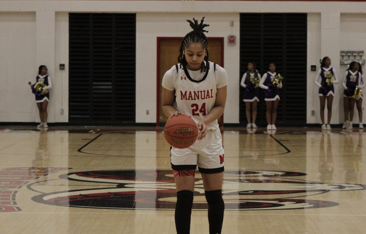 Brooklyn Davis (#24, 12) breathing deeply before her free throw attempt.